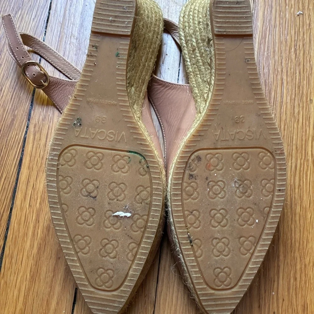 Viscata Palomera Patent Leather Espadrille Wedges, Size 8